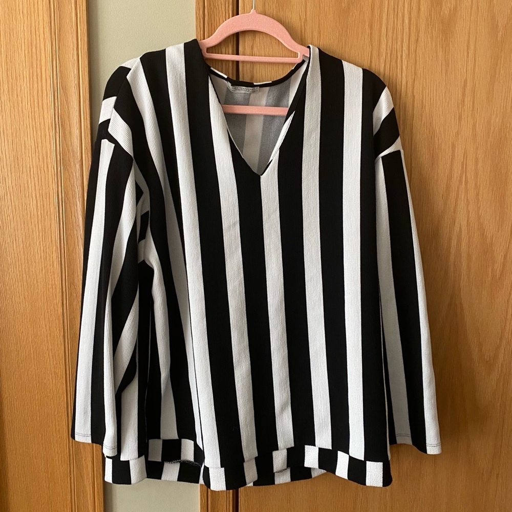 Zara Striped Blouse Shirt Top